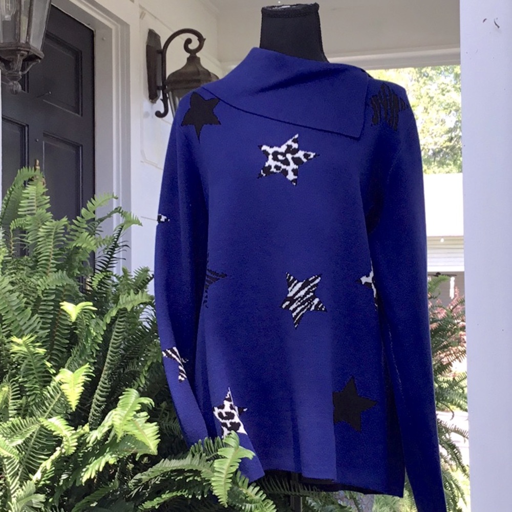 Investments Blue Cowl Neck Sweater XL